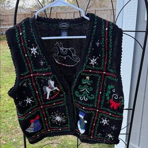 Designers Originals Black Festive Christmas Sweater Vest
